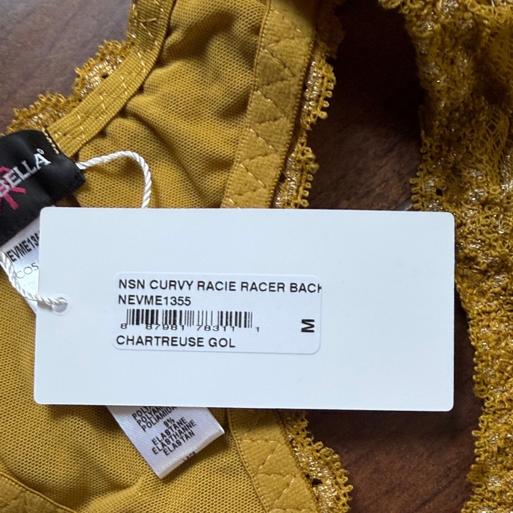 Cosabella Mustard and Gold Curvy Racie Racer Back Medium - Picture 3 of 5